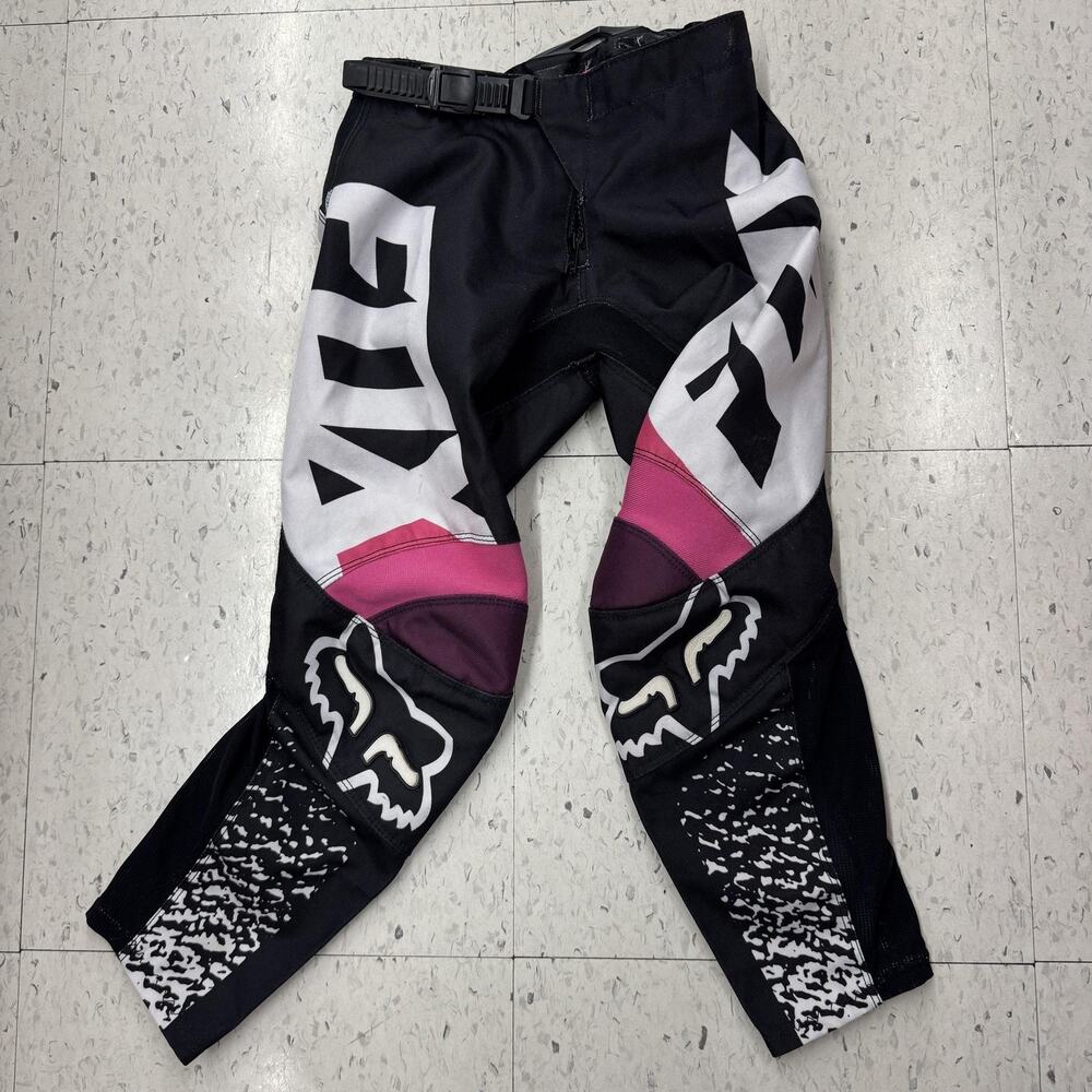 Fox Racing 180 Youth Motocross Riding Pants Kids Size 6 Black Pink White 19451
